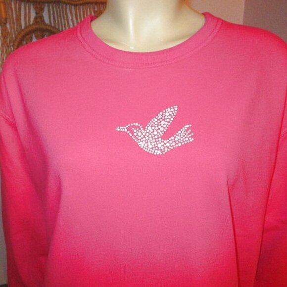 Fresh Produce Easy Sweatshirt Size S Soft Fleece Beaded Peace Dove Tunic NWT - Picture 2 of 10